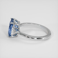 3.01 Ct. Greenish Blue Sapphire Ring, 18K White Gold 4