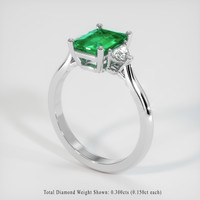1.25 Ct. Emerald Ring, 18K White Gold 2