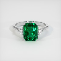 2.18 Ct. Emerald Ring, 18K White Gold 1