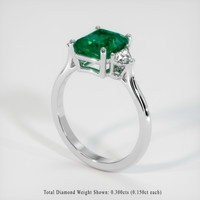 1.90 Ct. Emerald Ring, 18K White Gold 2