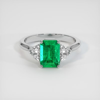 1.19 Ct. Emerald Ring, 18K White Gold 1