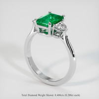 1.19 Ct. Emerald Ring, 18K White Gold 2