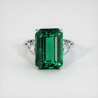 7.99 Ct. Emerald Ring, 18K White Gold 1