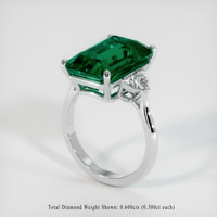 7.99 Ct. Emerald Ring, 18K White Gold 2