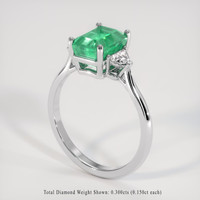2.12 Ct. Emerald Ring, 18K White Gold 2