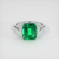 4.45 Ct. Emerald Ring, 18K White Gold 1