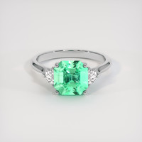 2.58 Ct. Emerald Ring, 18K White Gold 1