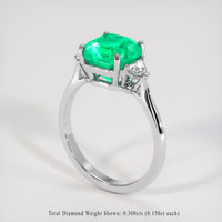 2.58 Ct. Emerald Ring, 18K White Gold 2