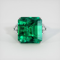 22.86 Ct. Emerald Ring, 18K White Gold 1