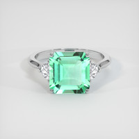 3.29 Ct. Emerald Ring, 18K White Gold 1