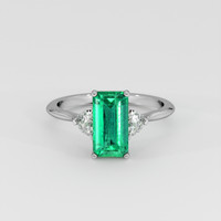2.35 Ct. Emerald Ring, 18K White Gold 1