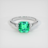 2.55 Ct. Emerald Ring, 18K White Gold 1