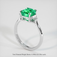 2.55 Ct. Emerald Ring, 18K White Gold 2