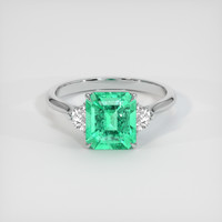 2.32 Ct. Emerald Ring, 18K White Gold 1