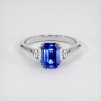 2.06 Ct. Blue Sapphire Ring, 18K White Gold 1