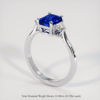 1.83 Ct. Blue Sapphire Ring, 18K White Gold 2