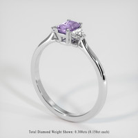 0.73 Ct. Sapphire Ring, 18K White Gold 2