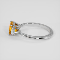 2.56 Ct. Yellowish Orange Sapphire Ring, 18K White Gold 4