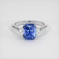 3.11 Ct. Blue Sapphire Ring, 18K White Gold 1