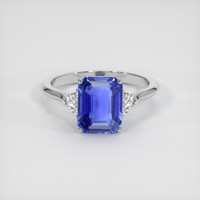 3.59 Ct. Blue Sapphire Ring, 18K White Gold 1