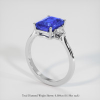 3.59 Ct. Blue Sapphire Ring, 18K White Gold 2