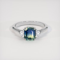 1.49 Ct. Bi Color Sapphire Ring, 18K White Gold 1