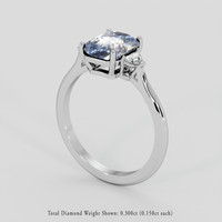 3.07 Ct. Bi Color Sapphire Ring, 18K White Gold 2