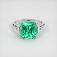 4.21 Ct. Emerald Ring, 18K White Gold 1