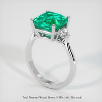 4.21 Ct. Emerald Ring, 18K White Gold 2