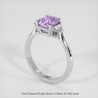 2.15 Ct. Purple Sapphire Ring, 18K White Gold 2