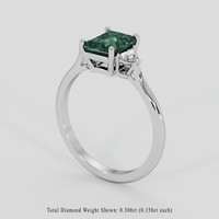 2.12 Ct. Green Sapphire Ring, 18K White Gold 2