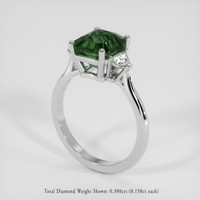 3.66 Ct. Green Sapphire Ring, 18K White Gold 2