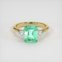 2.20 Ct. Emerald Ring, 18K White & Yellow 1
