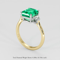 3.01 Ct. Emerald Ring, 18K White & Yellow 2
