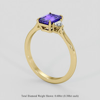 1.56 Ct. Violet Tanzanite Ring, 10K Yellow Gold 2