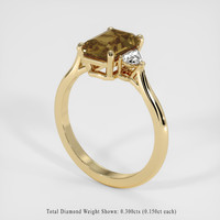 2.53 Ct. Brown Sapphire Ring, 14K Yellow Gold 2