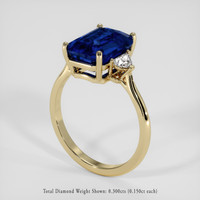 5.08 Ct. Blue Sapphire Ring, 14K Yellow Gold 2