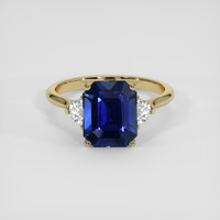 4.02 Ct. Blue Sapphire Ring, 14K Yellow Gold 1