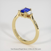 0.53 Ct. Sapphire Ring, 14K Yellow Gold 2