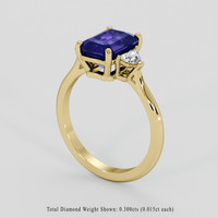 2.42 Ct. Blue Sapphire Ring, 14K Yellow Gold 2