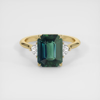 5.52 Ct. Bluish Green Sapphire Ring, 14K Yellow Gold 1