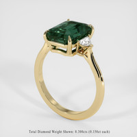 5.52 Ct. Bluish Green Sapphire Ring, 14K Yellow Gold 2