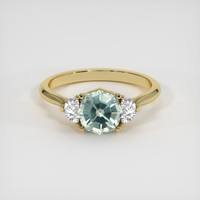1.58 Ct. Bluish Green Sapphire Ring, 14K Yellow Gold 1