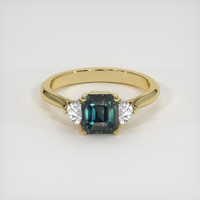 1.78 Ct. Bluish Green Sapphire Ring, 14K Yellow Gold 1