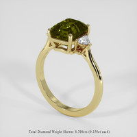 4.07 Ct. Greenish Brown Sapphire Ring, 14K Yellow Gold 2