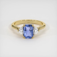0.95 Ct. Blue Sapphire Ring, 18K Yellow Gold 1