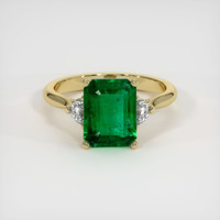 2.57 Ct. Emerald Ring, 18K Yellow Gold 1