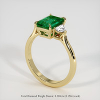 1.33 Ct. Emerald Ring, 18K Yellow Gold 2