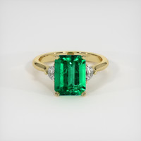 3.06 Ct. Emerald Ring, 18K Yellow Gold 1