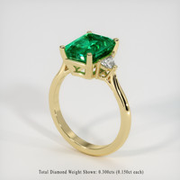 3.06 Ct. Emerald Ring, 18K Yellow Gold 2
